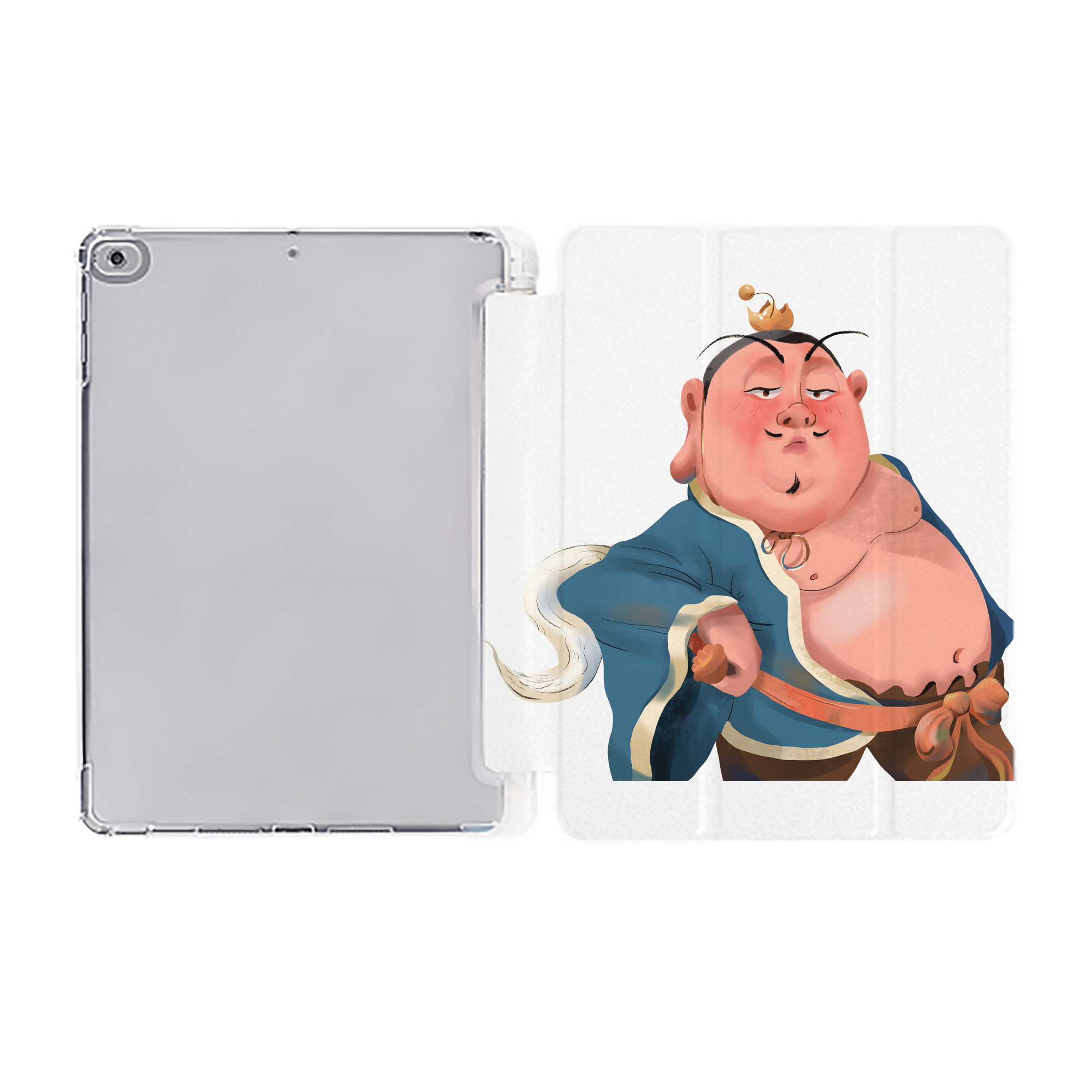 （画像用） Ne Zha 2 ナタ 魔童の大暴れ IPad ケース ペン収納付き 三つ折りスタンド PUレザー×シリコン 対応機種9.5/10.5/10.9インチ
